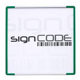 Orientačná tabuľka SignCode s plexi panelom, zelená