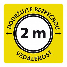 Podlahová samolepka, štvorec - Dodržujte bezpečnú vzdálenosť