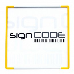 Orientačná tabuľka SignCode s plexi panelom, žltá