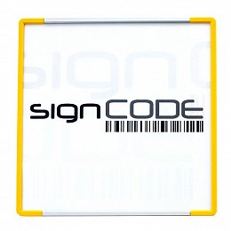 Orientačná tabuľka SignCode s plexi panelom, žltá