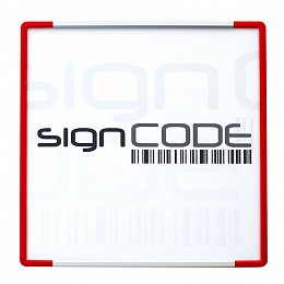 Orientačná tabuľka SignCode s plexi panelom, červená